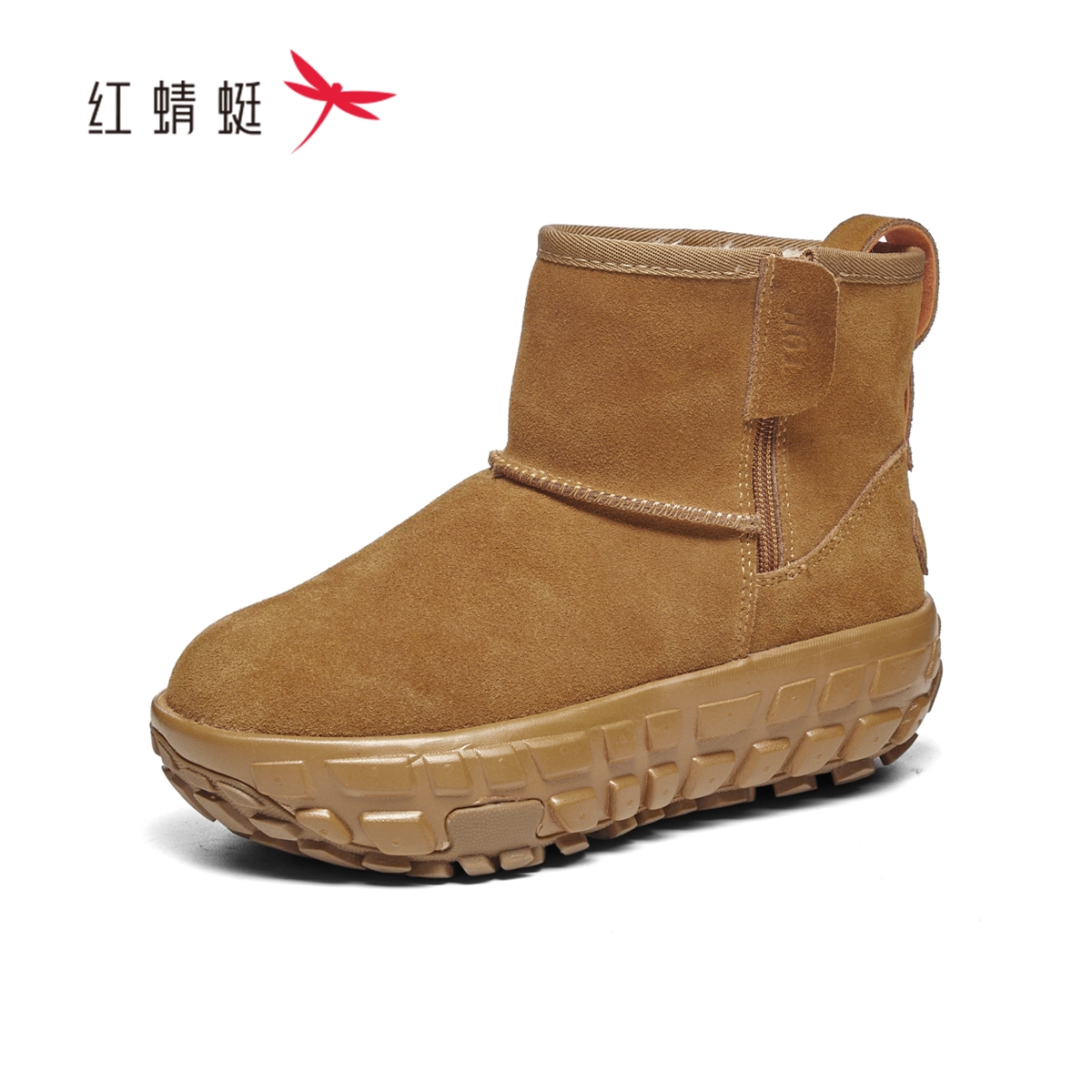 红蜻蜓冬季女雪地短靴子厚底保暖