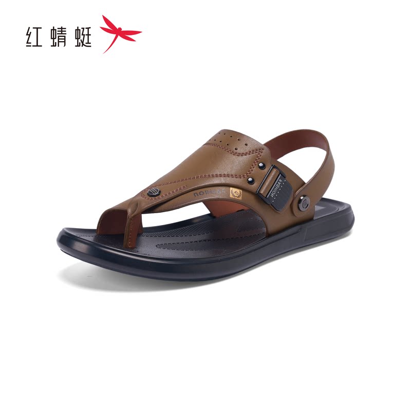 红蜻蜓夏男士人字凉拖鞋沙滩防滑