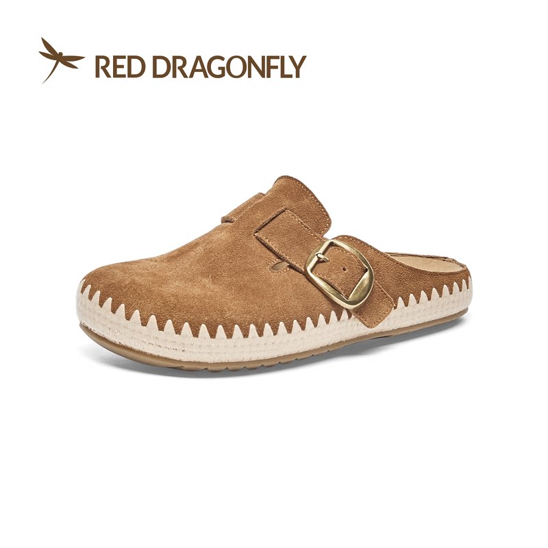 红蜻蜓2026春牛皮勃肯鞋女半拖鞋MBC72000761包头MBC72000762透气