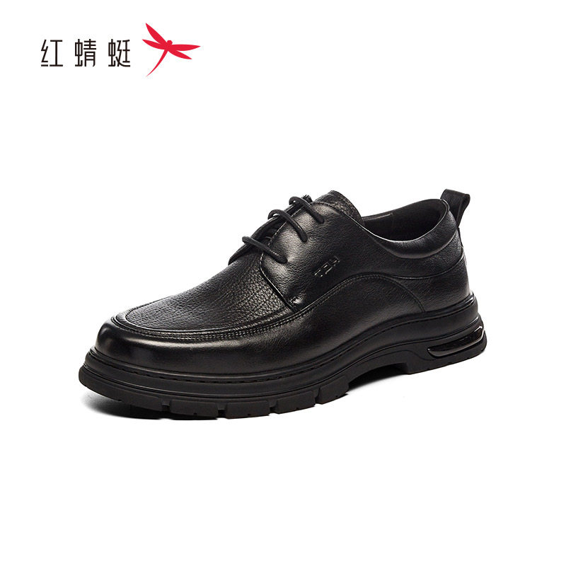 红蜻蜓冬季男式真皮单鞋商务休闲图片