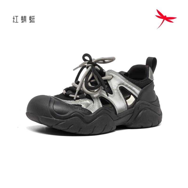 红蜻蜓老爹鞋女春运动罗马鞋耐磨