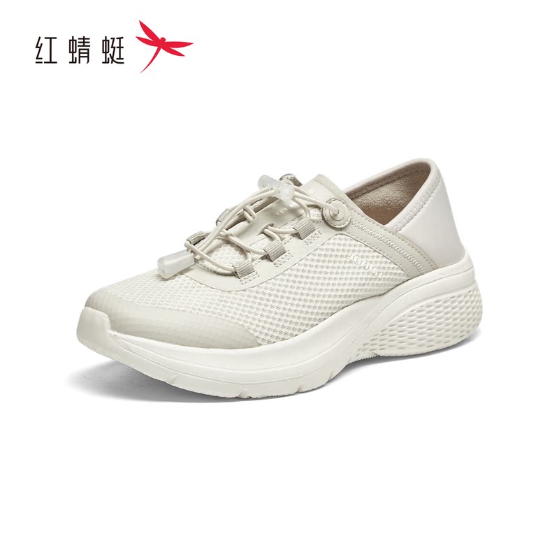 红蜻蜓2025夏季女士跑步鞋BX65000521休闲网面飞织BX65000522厚底