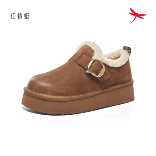 红蜻蜓2025冬女士雪地短靴子CD66000291R厚底棉鞋CD66000292R加绒