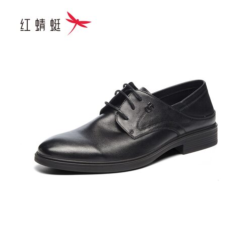 红蜻蜓春季男式单牛皮鞋商务耐磨