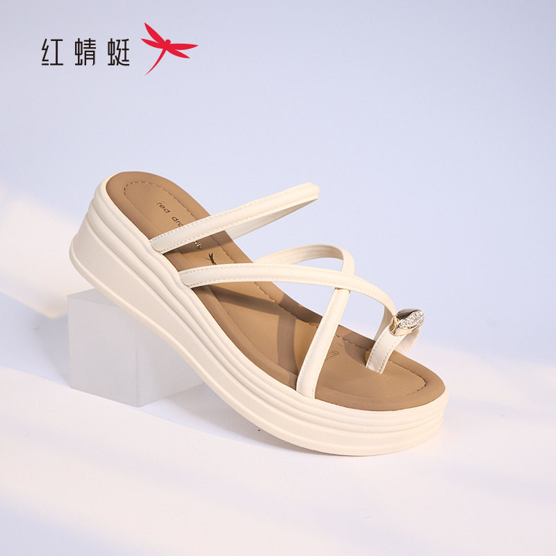 红蜻蜓夏季女凉鞋厚底人字拖鞋