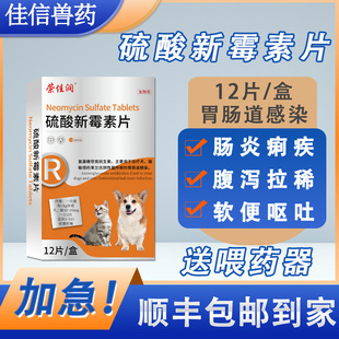 宠物用硫酸新霉素片猫咪狗狗幼犬肠炎拉稀呕吐腹泻胃肠炎症消炎药