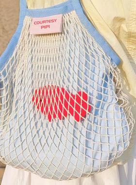 屁屁熊原创设计海边捕鱼包渔网包度假沙滩夏日单肩手拎包大容量