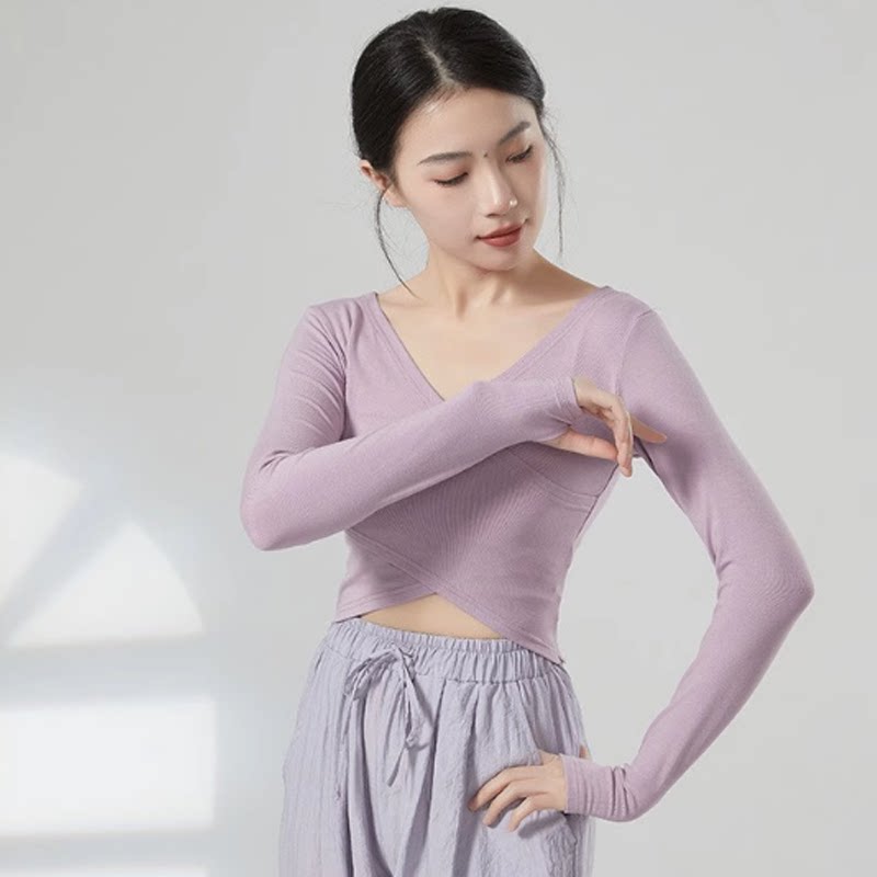 短款露腰露脐形体服肚皮舞现代舞