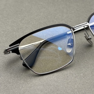 日系150宽纯钛眉毛架DTX复古大框商务时尚 可配近视眼镜架半框 男款