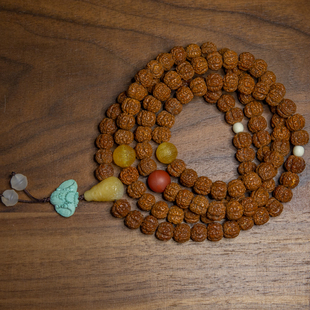 一物一拍 精品 金刚菩提树王花王梅花双龙108颗佛珠项链手串手链