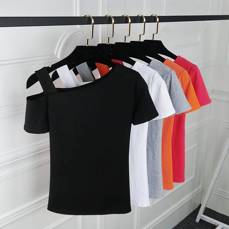 Leakage shoulder mounted Korean Edition camisole strapless One shoulder Oblique Sexy tight T-shirt Short sleeved Summer wear Self cultivation jacketin the Women's clothing/Boutique , T-shirt  category - from Buy2taobao.com to provide professional Taobao agent buy service