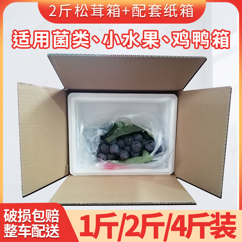 2斤松茸箱羊肚菌泡沫箱小水果菌类泡沫箱李子青梅小蕃茄快递箱子