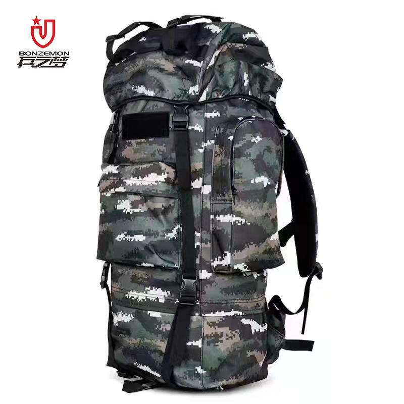 BONZEMON作训包 100L虎斑作战背囊 户外双肩多功能登山包大容量