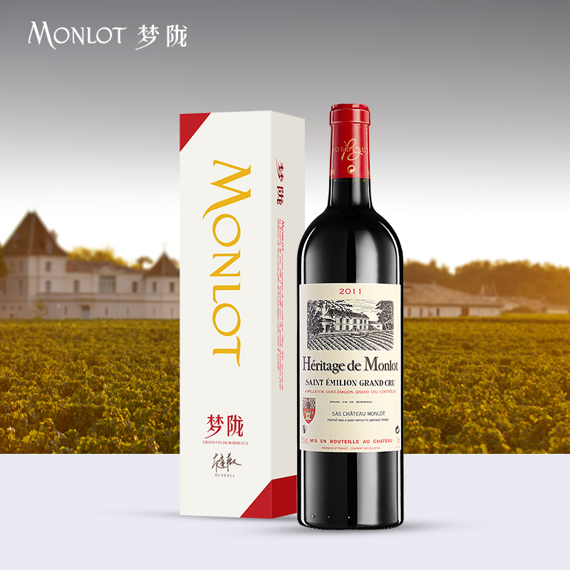 梦陇传承2011法国波尔多原瓶进口干红葡萄酒红酒750ml单支