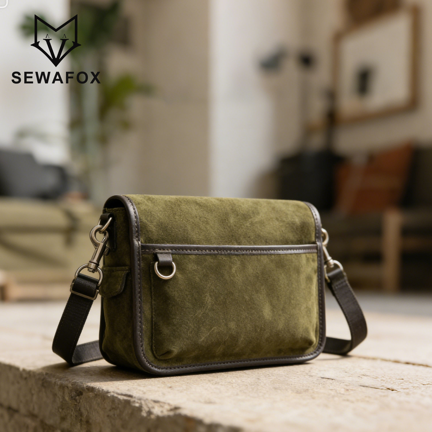 复古高级感斜挎包男士包包简约百搭休闲单肩通勤包男麂皮挎包男款