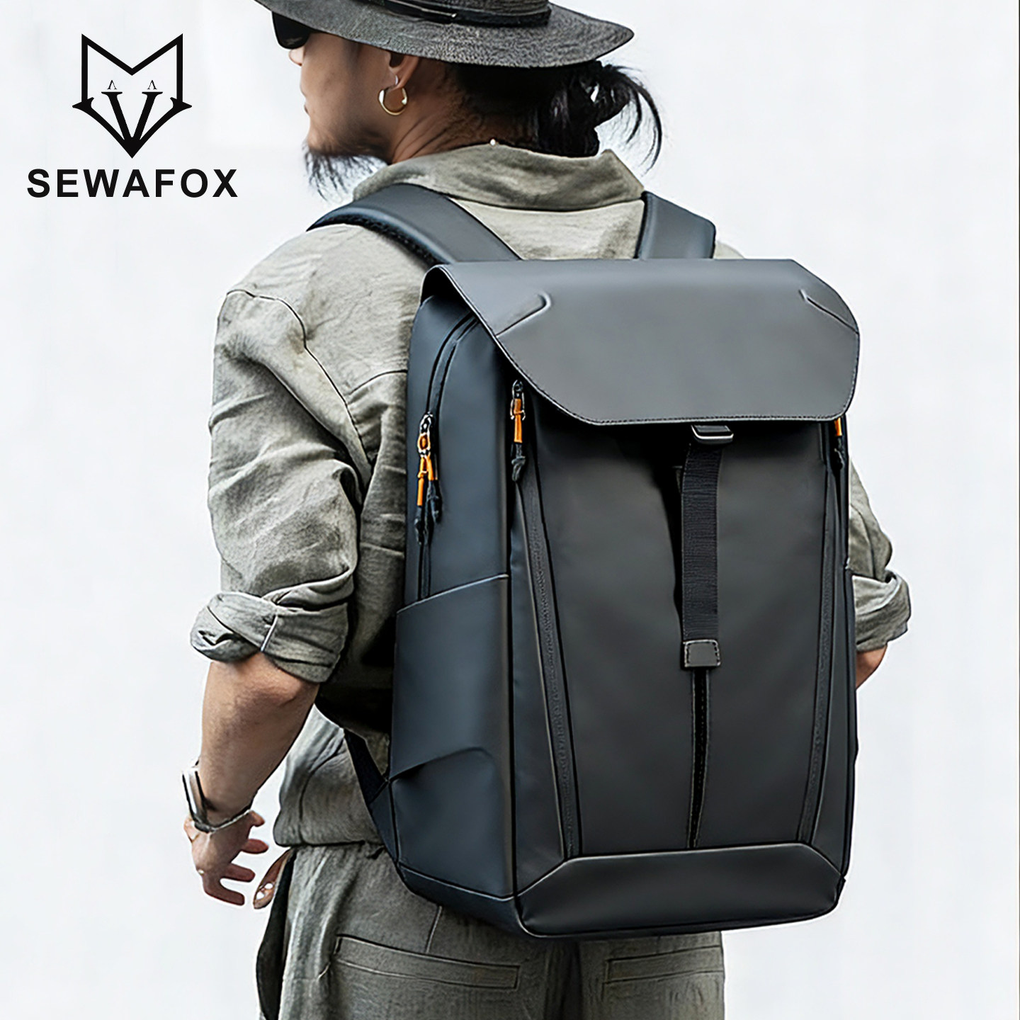 简约高级感男士双肩包商务通勤大容量电脑包机能风学生背包旅行包