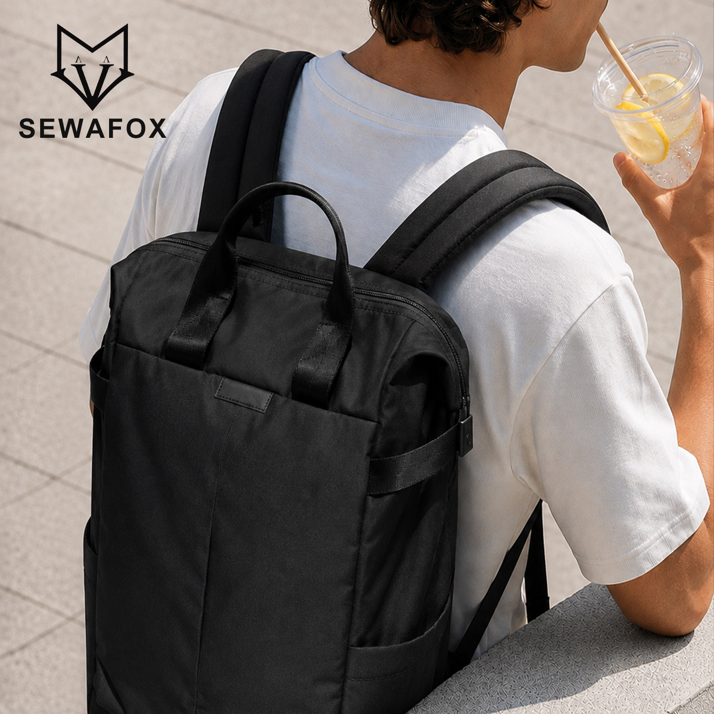 SEWAFOX 中国 商务通勤办公托特双肩包电脑包可手提户外男式背包