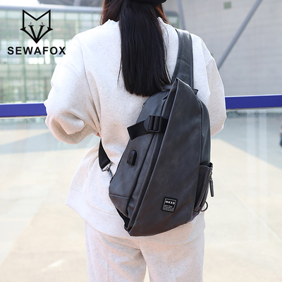 小众皮质潮牌机车设计感男包