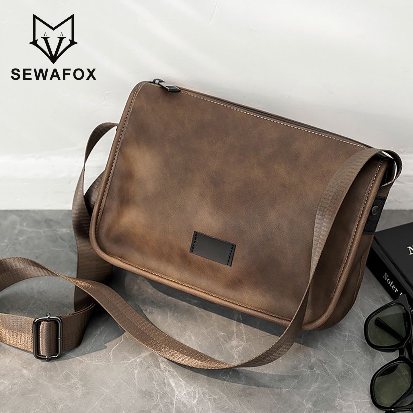 SEWAFOX皮质斜挎包高级感单肩包