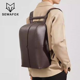 商务背包登机旅行出差大容量通勤电脑包皮质高级感男包男士 双肩包