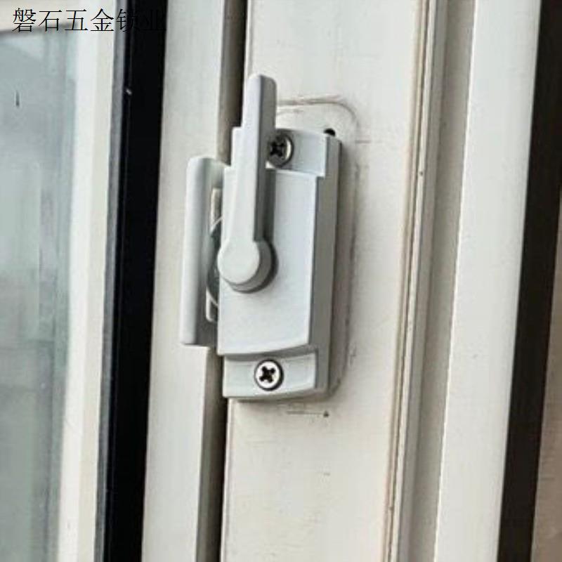 美式平面门窗老式搭扣月牙锁门锁锁扣铝合金塑钢窗推拉窗户勾锁.