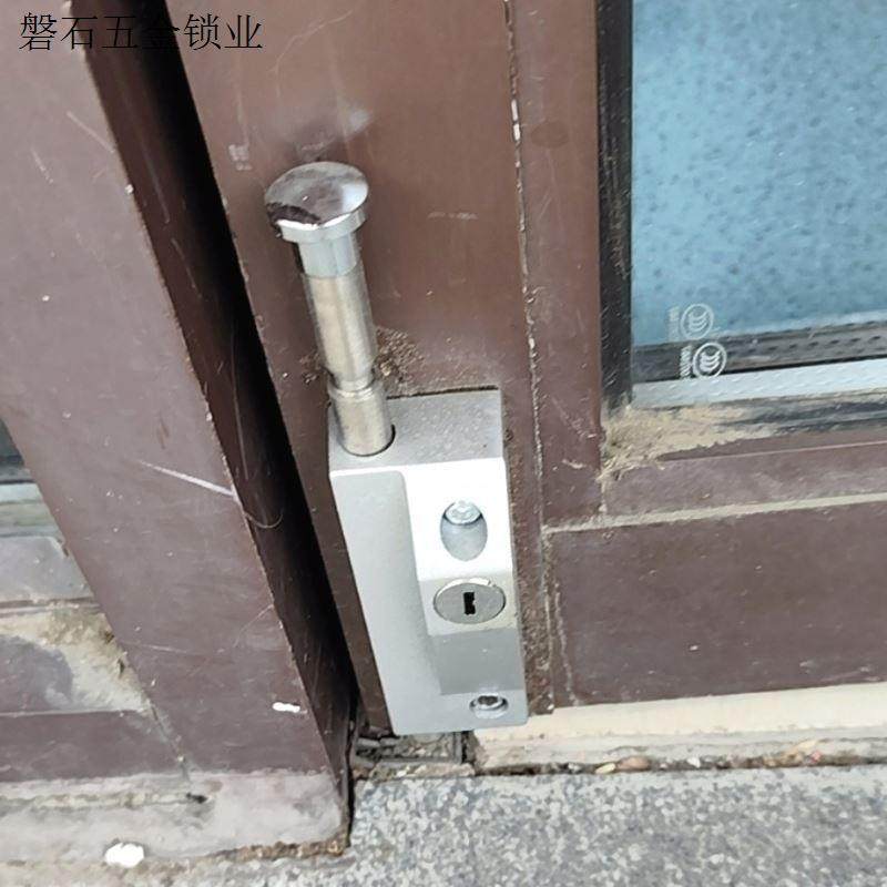 肯德基门有框门门锁玻璃锁落地锁弹簧插销锁地锁明装旋转门铝合.