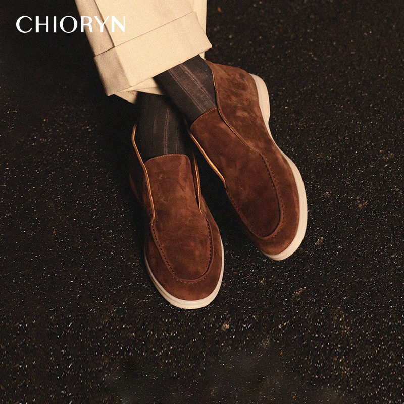 【翻毛小羊皮】青润chioryn休闲皮鞋男款真皮轻便一脚蹬沙漠靴