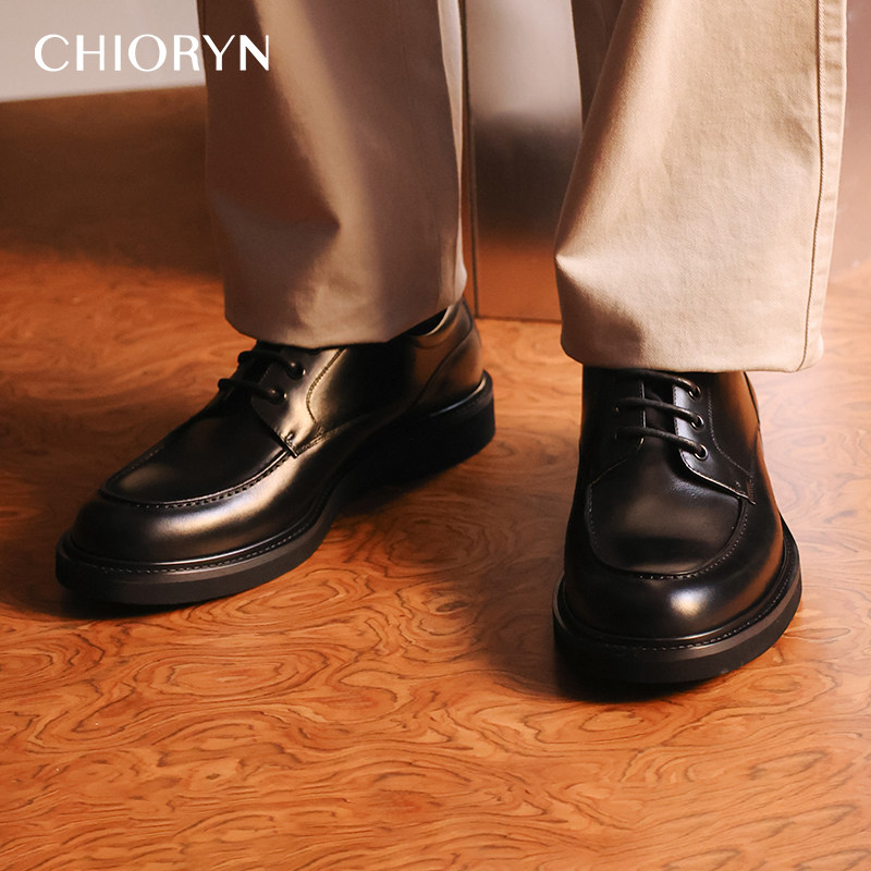 【小牛皮】chioryn青润德比鞋男商务面试新郎增高厚底通勤风皮鞋