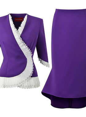 4月系列  紫色无领褶摆底边 60261A/H