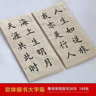 唐诗宋词佳句 大楷毛笔字帖入门临摹成人初学者宣纸欧体楷书书法
