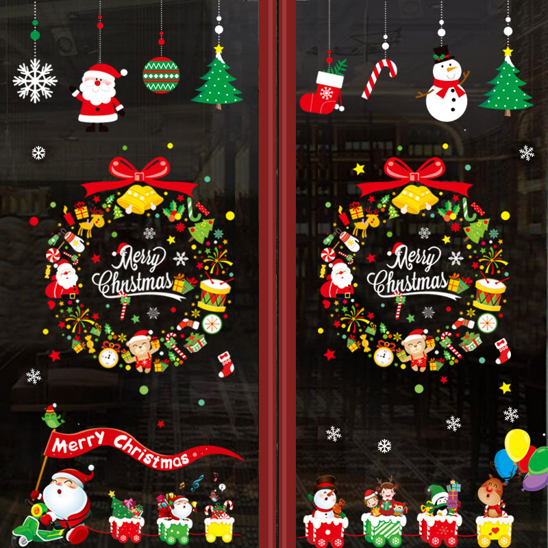 圣诞节装饰品贴纸静电橱窗玻璃