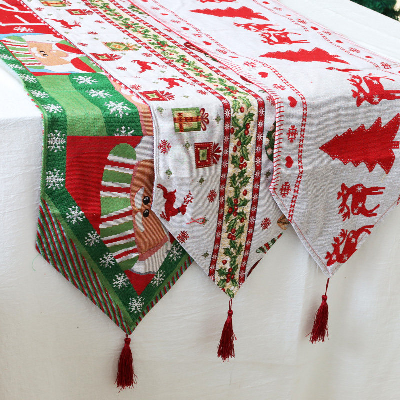 圣诞装饰创意桌旗桌布居家装扮