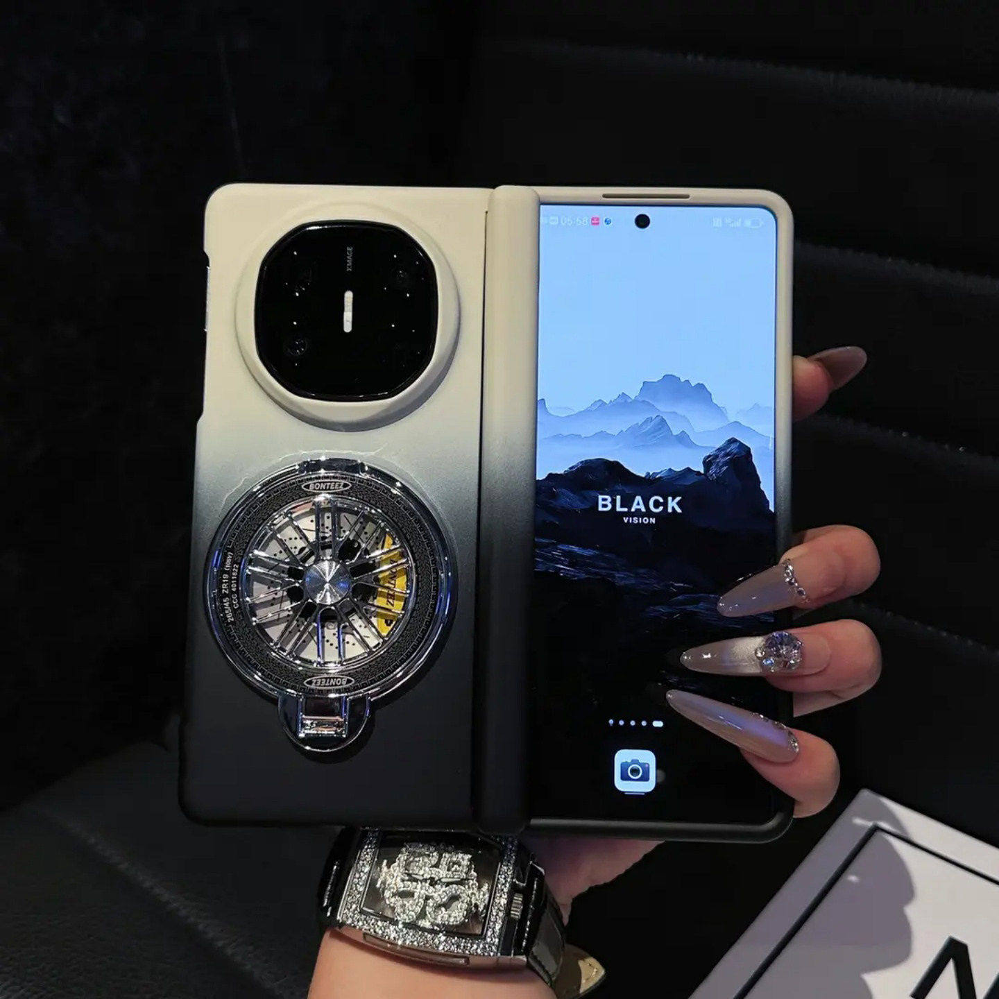 磨砂渐变适用华为matex7手机壳新款高级感x5典藏版折叠屏陀螺