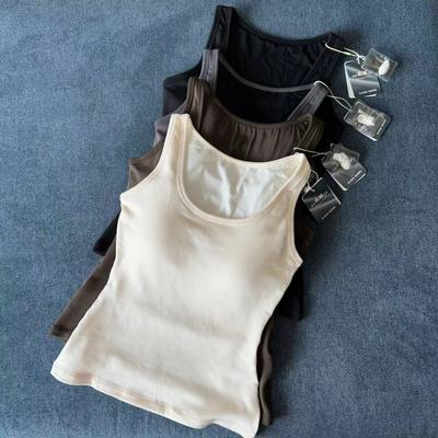 【出道即巅峰！】超轻盈 秋冬加厚磨毛款 岛国绢丝蚕丝背心固定杯