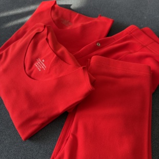 【真德绒 软到心坎】新年大红本命年 男女款保暖套装无痕秋衣秋裤