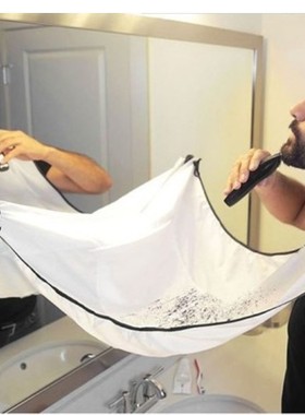 带吸盘固定剃胡须围布 家用刮胡子围裙 修胡子围布 剃须围布围裙