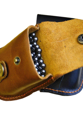 头层牛皮弹弓钢珠包户外运动腰包强磁弹珠腰包自动出弹可穿腰带