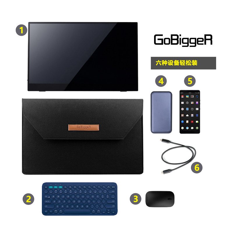GOBIGGER 오리지널 라이너 백 15.6 인치 휴대용 모니터 심플 초박형 펠트 다기능 보호 커버