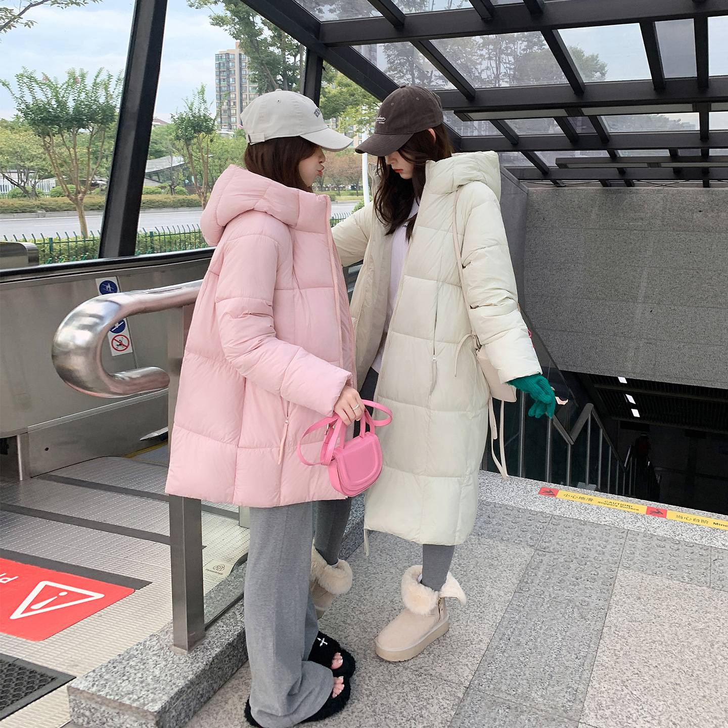 E5903冬季新云朵泡芙长短款女棉服韩系宽松时尚学院风面包服外套