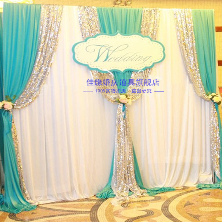 婚庆纱幔布幔迎宾区签到台背景沙曼新款婚礼留影区布置背景装饰