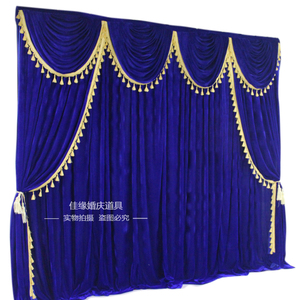 新款婚庆金丝绒背景纱幔底幔天鹅绒幔头酒店定做底布舞台装饰用品