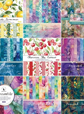 复古背景素材纸JunkJournal剪切Scrapbook手账相册谷美DIY12/24张