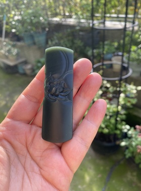 男女情侣青玉手工精雕荷花莲花牌