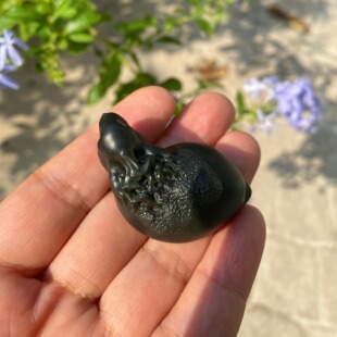 CC雕刻天然和田玉青海青玉手工精雕梅花鹿香插小摆件小众男女