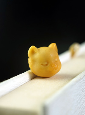 CC雕刻缅黄手串手链萌猫