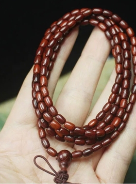 印度小叶紫檀顺纹米珠桶珠腰鼓珠佛珠念珠多圈手链手串女饰品文玩