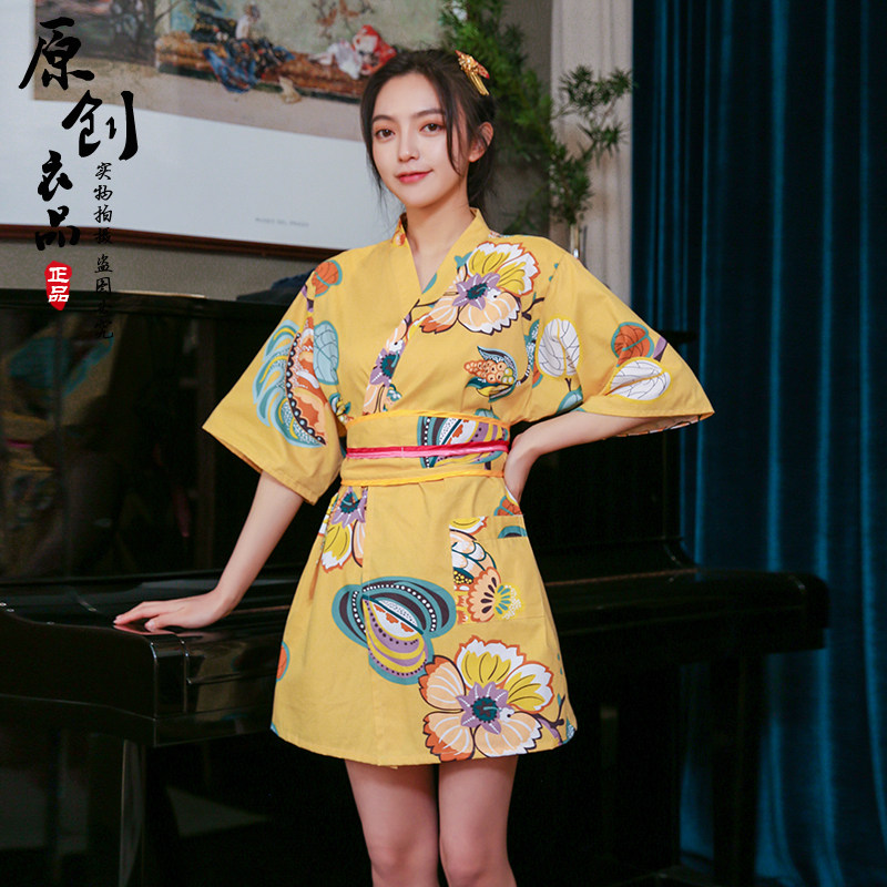 高档汗蒸服100%纯棉女款浴服日式和服韩版可爱美容服全亲子儿童
