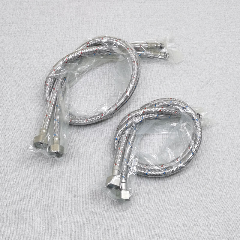 水龙头编织软管冷热进水管304不锈钢家用加长尖头连接管子80CM长