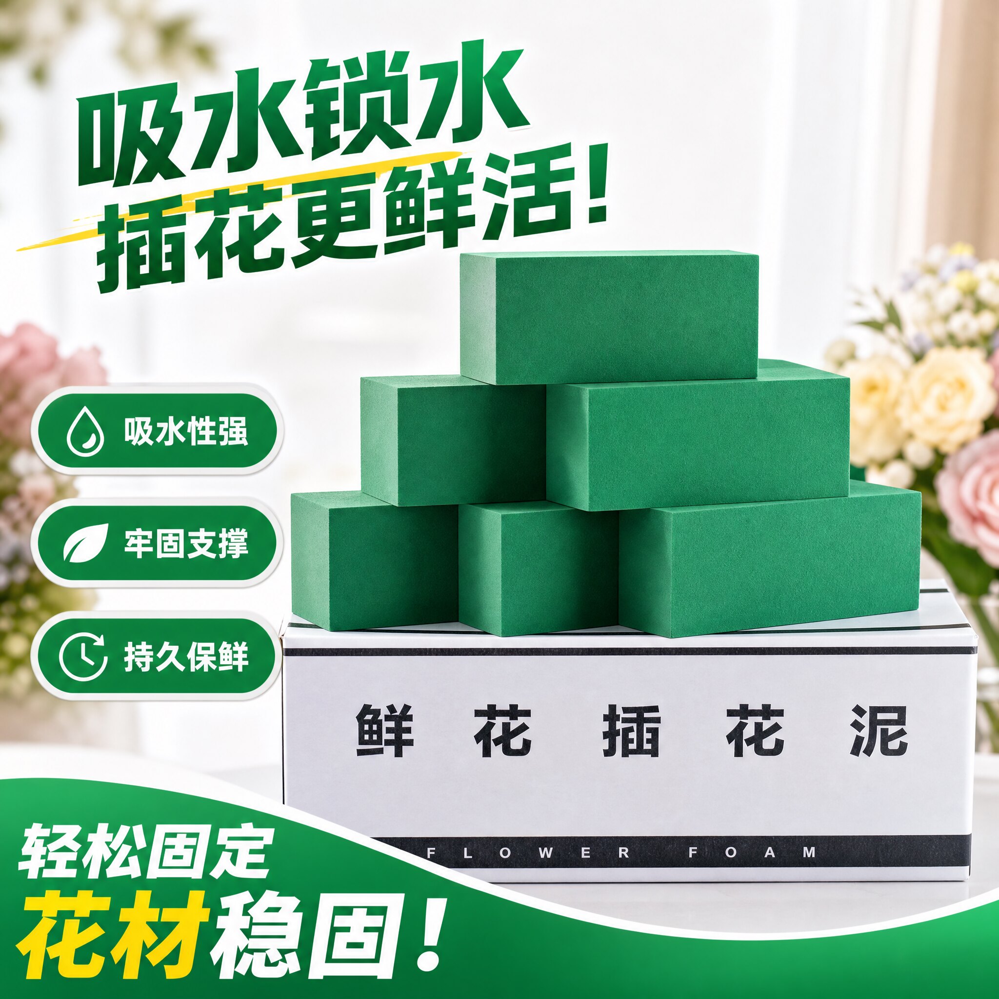 开业鲜花泥块插花包花保湿吸水图片