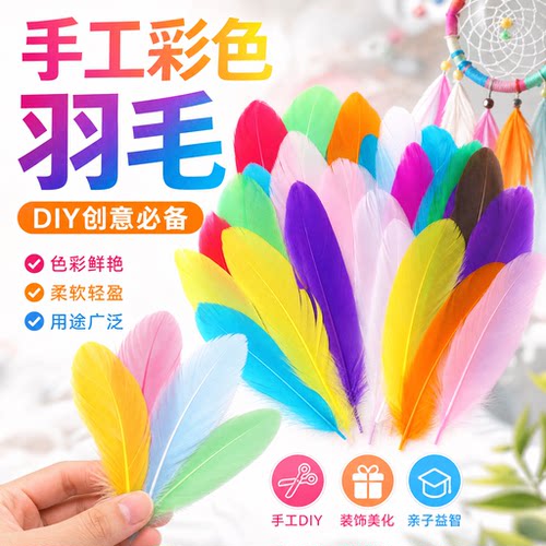 diy幼儿园创意美术课程彩色羽毛